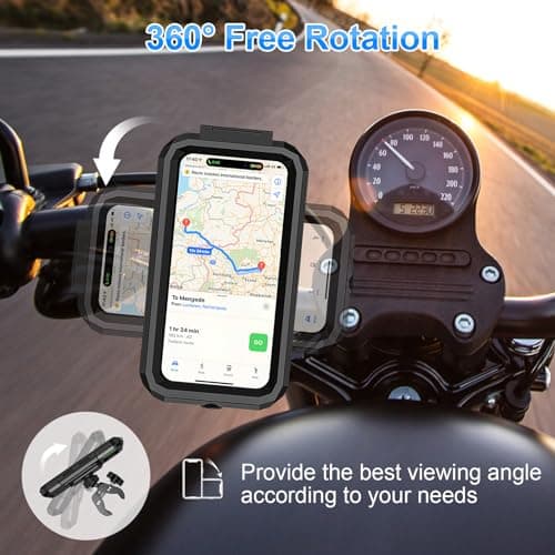 BTNEEU Support Téléphone Moto Étanche pour Vélo et VTT 360° Rotation et Anti Vibration 5,5-7,0 Pouces Smartphones