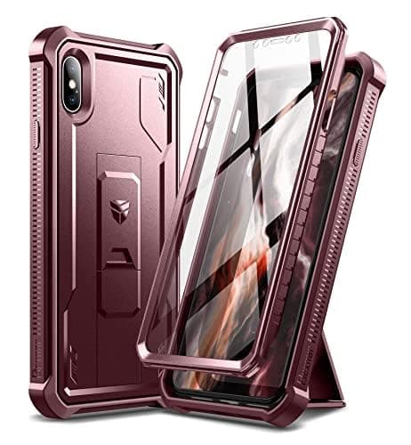 Dexnor pour iPhone 17 Coque Magnétique avec Cache Caméra Coulissant & Kickstand Réglable & Protecteur d'Écran Intégré - — Rouge Magique