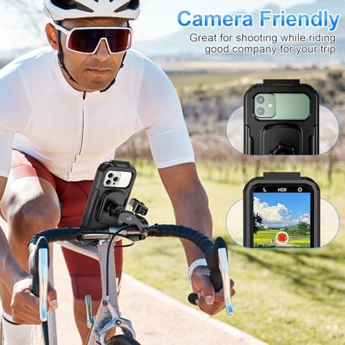 BTNEEU Support Téléphone Moto Étanche pour Vélo et VTT 360° Rotation et Anti Vibration 5,5-7,0 Pouces Smartphones