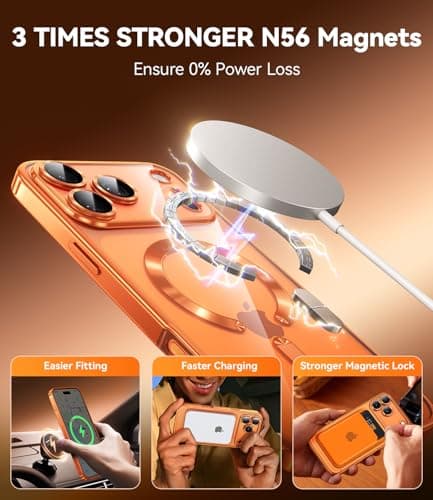 Coque JUESHITUO pour iPhone 17 Pro Max MagSafe - Protection Intégrée pour Lentille, Antichoc et Anti-Poussière, Housse É