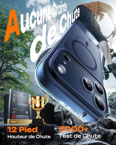 Coque magnétique ToCOL pour iPhone 17 Pro 6,3 Pouces | Anneau magnétique intégré | Protection améliorée de l'objectif |