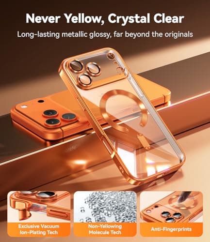 Coque JUESHITUO pour iPhone 17 Pro Max MagSafe - Protection Intégrée pour Lentille, Antichoc et Anti-Poussière, Housse É