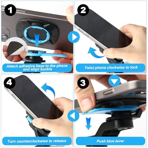 Solryn Porte-Smartphone pour Moto Imperméable Amortisseur de Vibrations Compatible avec Smartphones Universel Support Té