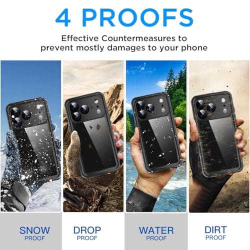 Coque étanche AICase IP68 pour iPhone 17 Pro Max 6,9", Protection 360°, Plongée Vinyl Bassin