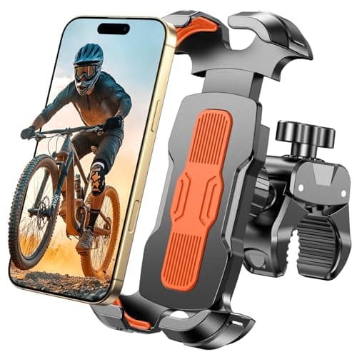 Rolgno Support Telephone Velo Libération Rapide & Rotation 360° Porte Téléphone Moto Verrouillage Sûr pour Smartphones |