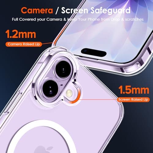 ivoler Coque Magnétique pour iPhone 17, Compatible MagSafe, Protection Antichoc Militaire Étui Dos Transparent Anti-Rayu