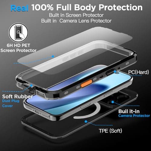 Coque étanche AICase iPhone 17 Pro, MagSafe, étanche à l'eau et à la neige, IP68, protection intégrale 360°

Coque étanc