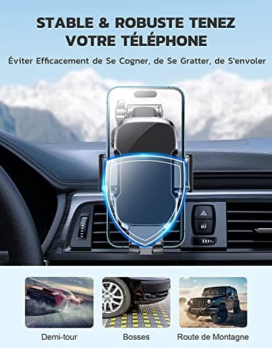 CIRYCASE Support Téléphone Voiture | Ventouse Ultra Puissante / Rotation 360° à Una Main / Pour Smartphone 4-7"