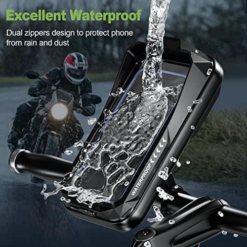 Support BTNEEU Téléphone Moto Étanche pour Smartphone Anti-Vibration (Noir A)
