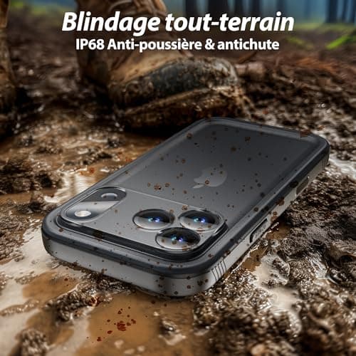 SPORTLINK Coque Étanche Antichoc iPhone 17 Pro Max - Militaire IP68 Incassable [Protection Caméra+Écran] - Double Face 6