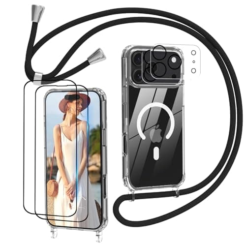 Nupcknn Magnétique Coque iPhone 17 Pro Max Magsafe | Protection Complète 2 Verres Trempés & 2 Caméras | Transparent Coll