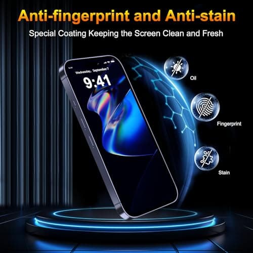 Verre trempé QsmQam 3 Pièces pour iPhone 17 Pro 6.3", Protection militaire écran 9H+, Caméra arrière protégée, Outils d'