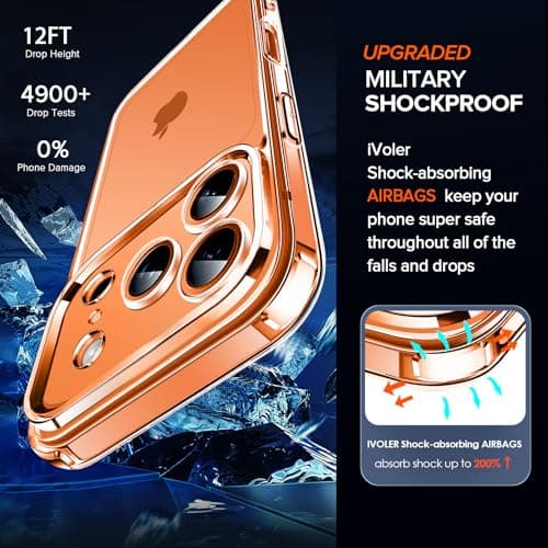 Anti-Jaunissement Clair Coque Ivoler pour iPhone 17 Pro Max | Protection Militaire Antichoc | Verre Trempé Transparent