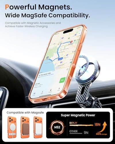 SIXBOX Coque Magnétique MagnSafe iPhone 17 Pro Max Anti-Yellowing Protection Complète Mat Translucide