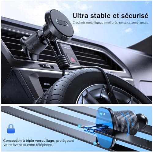 Miracase Support Téléphone Voiture Magnetique 2025 Amélioré [Aimants Ultra Puissante] pour Adultes Élégants sur Route et