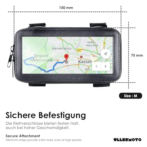 Support de téléphone moto Ullermoto pour guidon moignon Sportive Taille M