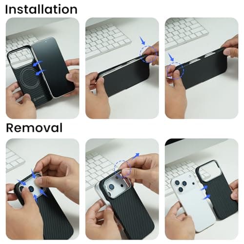 ORNARTO Coque pour iPhone 17 Pro Noir | Compatible MagSafe | Protection Militaire Antichoc | Anti-Rayures et Texture Ant