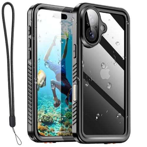 Coque étanche AICase IP68 pour iPhone 17 Pro Max 6,9", Protection 360°, Plongée Vinyl Bassin — claire