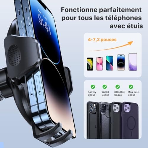 Miracase 2025 Très Stable TéLéPhone Voiture pour Grille D'aération, Compatible 360° Mains Libres GPS 4-7.2" SmartphoneṢ