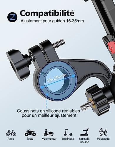 support telefone moto sécurisé [verrouillage], compatible téléphone moto, protection moto
