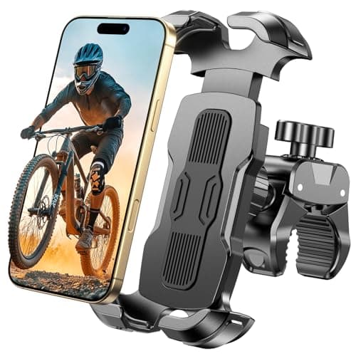 Rolgno Support Telephone Velo Libération Rapide & Rotation 360° Porte Téléphone Moto Verrouillage Sûr pour Smartphones | — Noir