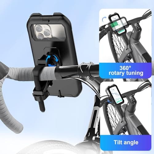 Support Téléphone Moto Étanche 360° Rotation Anti-Vibration pour VTT et Vélo Scooter 5,5-7,0 Pouces Smartphones    
Supp