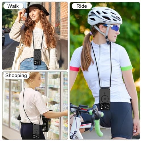 Woijrly Coque Magnétique pour iPhone 17 Pro Max, Noire avec Cordon et MagSafe Protection Arrière Mat
