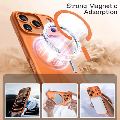 JETech Coque Magnétique iPhone 17 Pro 6,3 Pouces MagSafe Étui Housse Antichoc (Orange)  
JETech Coque Magnétique iPhone