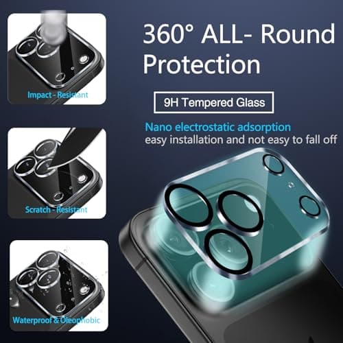 IMBZBK Verre Trempé iPhone 17 Pro Anti Rayures + Protection Camera, Dépoussiérage Automatique, Qualité Militaire, 3+3 Pi