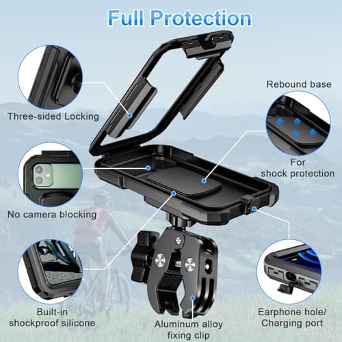 BTNEEU Support Téléphone Moto Étanche pour Vélo et VTT 360° Rotation et Anti Vibration 5,5-7,0 Pouces Smartphones