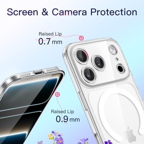 JETech Coque Magnétique Fine pour iPhone 17 Pro 6,3 Pouces Compatible avec MagSafe | Protection Complète Objectif Caméra