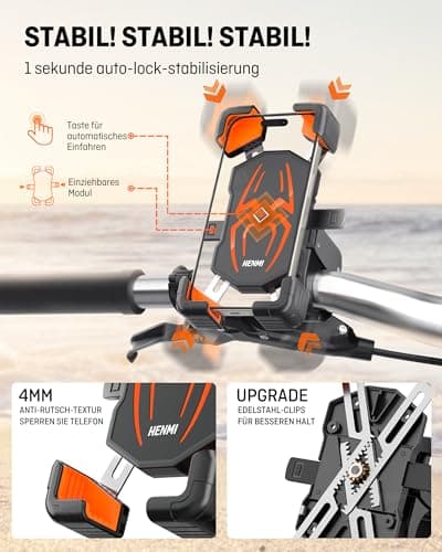 Support Telephone Vélo 360° Antivibratoire pour Smartphones 5,5 à 7,5 Pouces Global Recycled Standard