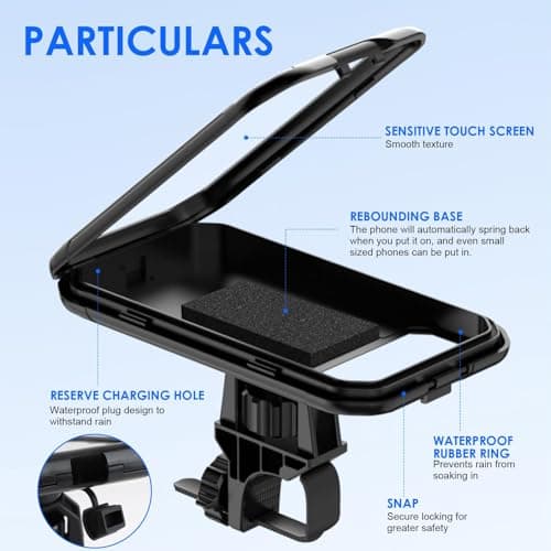 Support Téléphone Moto Étanche 360° Rotation Anti-Vibration pour VTT et Vélo Scooter 5,5-7,0 Pouces Smartphones    
Supp