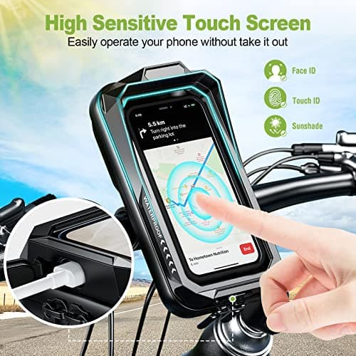 Support BTNEEU Téléphone Moto Étanche pour Smartphone Anti-Vibration (Noir A)