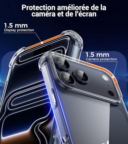 FLLAO 4 en 1 Coque pour iPhone 17 Pro Max | Protection Antichoc Antirayures | Housse Coussin d'Air Intégré | Usager Avan