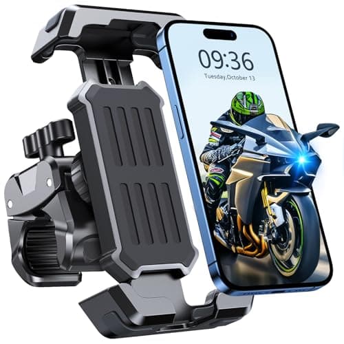 CIRYCASE Installation 3S & Anti-Vibration Ultime Support Téléphone Velo, Pince de Guidon Robuste pour Moto, 360° Rotatio
