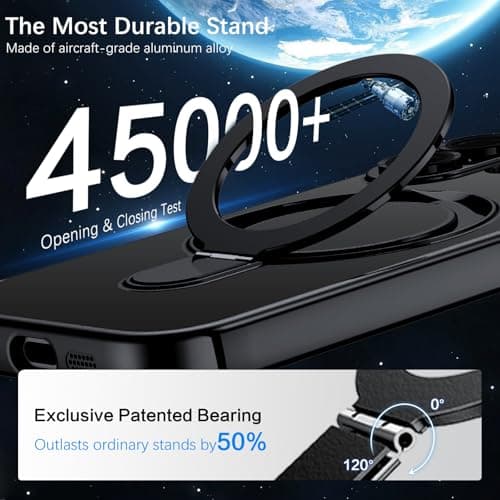 Coque BENTOBEN Magnétique iPhone 17 Magsafe Anti Rayures,Noir,Camera Protection Support Anneau Intégré 6.3" Réussite Étu