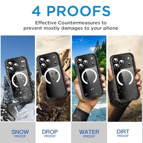 Coque étanche AICase iPhone 17 Pro, MagSafe, étanche à l'eau et à la neige, IP68, protection intégrale 360°

Coque étanc
