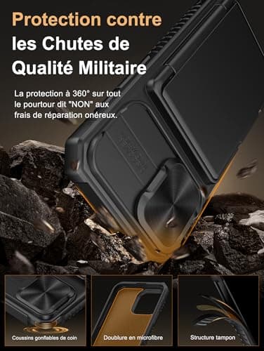 Coque Vihibii iPhone 17 Noir - Silicone Militaire RFID Blocage