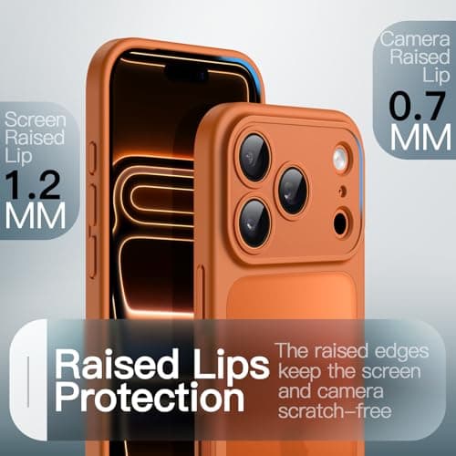 JETech Coque Mat Militaire iPhone 17 Pro, Protection contre les Chutes et Caméra pour 6,3 Pouces (Orange)