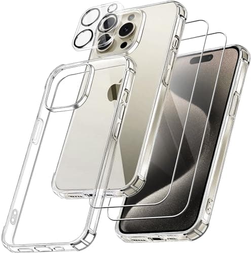 FLLAO Coque 4 en 1 pour iPhone 17 Pro | Verre Trempé x2 & Coussin d'Air IntÉgrÉ | Protection Antichoc & Antirayures | Ho — Blanc