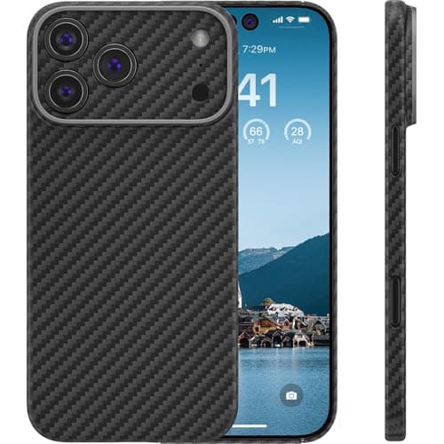 Coque Carbon Memumi Ultra Mince pour iPhone 17 Pro Max - Anti-dérapant et Protection Avancée - Noir