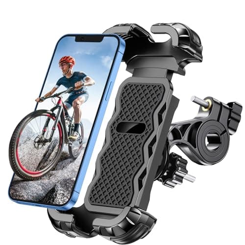 support telefone moto sécurisé [verrouillage], compatible téléphone moto, protection moto — Noir