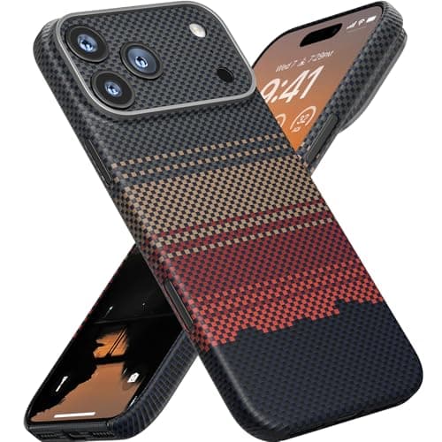 Coque Carbon Memumi Ultra Mince pour iPhone 17 Pro Max - Anti-dérapant et Protection Avancée - Noir — Soleil couchant