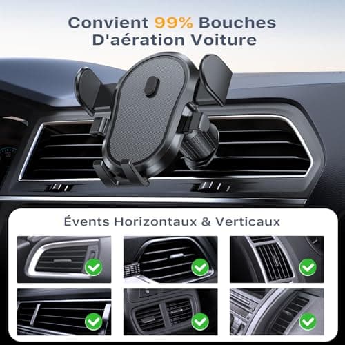 Miracase Auto-Lock Clip Support Téléphone Voiture pour Tous Les Smartphones de |0''-7'' | Porte-TéléphoneMain Libre|Main