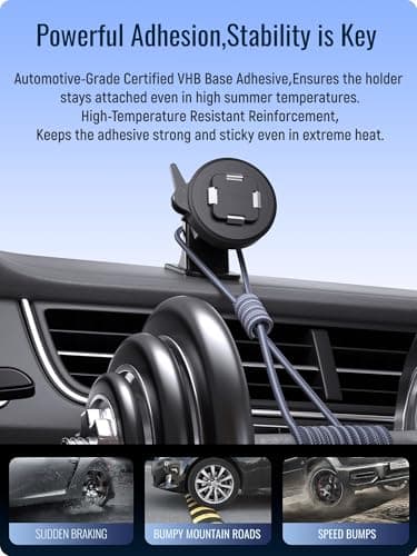 Sincetop Voiture Téléphone Support [Série Q Quad] - Fixation Rapide, Rotation 360°, pour Tableau de Bord - Compatible av
