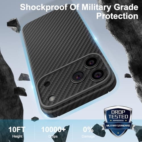 Coque Carbon Memumi Ultra Mince pour iPhone 17 Pro Max - Anti-dérapant et Protection Avancée - Noir