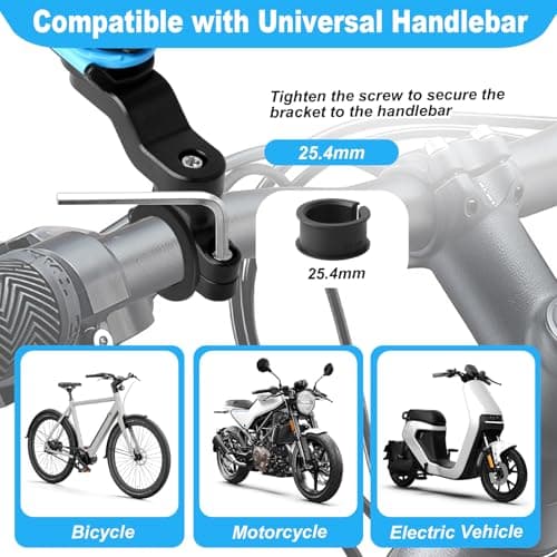 Solryn Porte-Smartphone pour Moto Imperméable Amortisseur de Vibrations Compatible avec Smartphones Universel Support Té