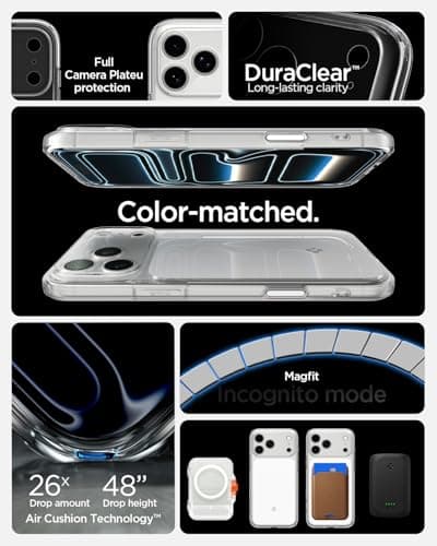 Coque Spigen Ultra Hybrid T MagFit pour iPhone 17 Pro Max - Blanc Brillant pour Protecteur Écran Ultra Résistant et Cont