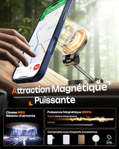 Coque magnétique ToCOL pour iPhone 17 Pro 6,3 Pouces | Anneau magnétique intégré | Protection améliorée de l'objectif |